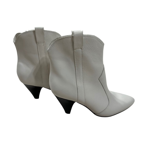 Marc Fisher Women's Western Boots Ivory Leather Carissa Cowgirl Bootie Size 7.5M - Picture 1 of 12